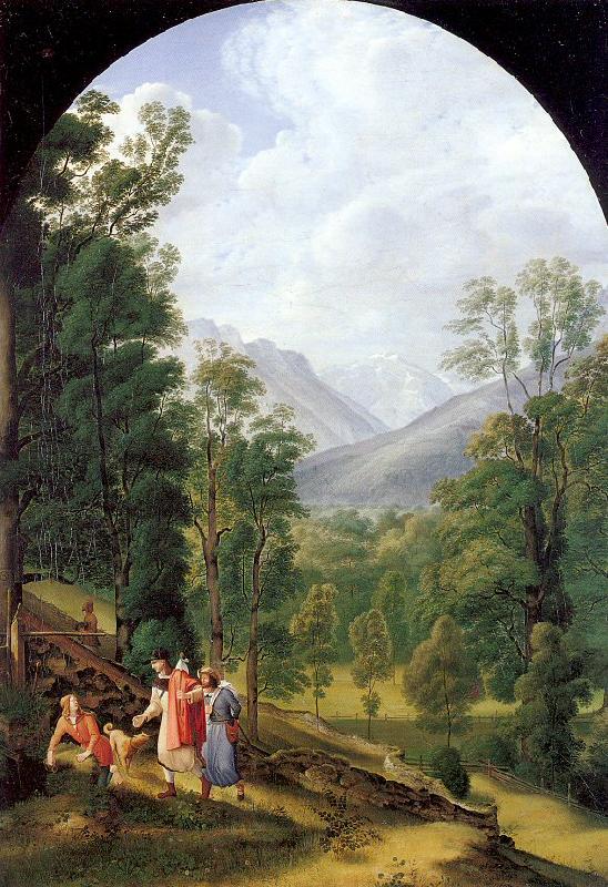 Olivier, Johann Heinrich Ferdinand Landscape near Berchtesgaden oil painting picture